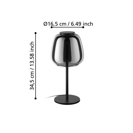 Eglo - Lámpara de mesa LED RGBW regulable LED/7,7W/230V 2700-6500K ahumada
