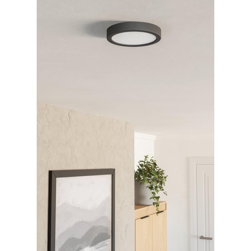 Eglo - Lámpara de techo LED/7,5W/230V 2700/4000/6500K diámetro 16,6 cm negra