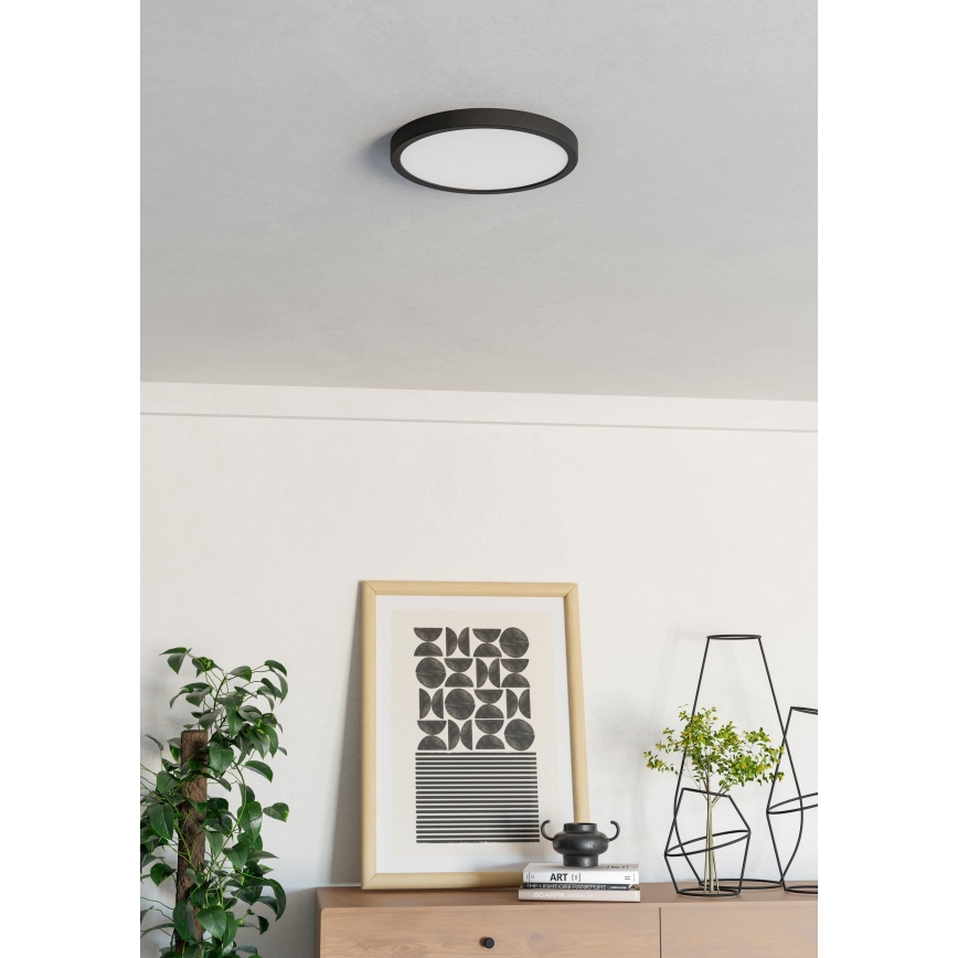 Eglo - Luminaria de techo LED/14,2W/230V 2700/4000/6500K diámetro 27,8 cm negra