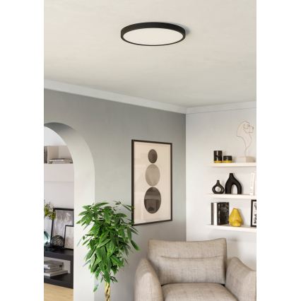 Eglo - Lámpara de techo LED 17 W, 230 V, 2700/4000/6500 K, Ø 38,9 cm, negra