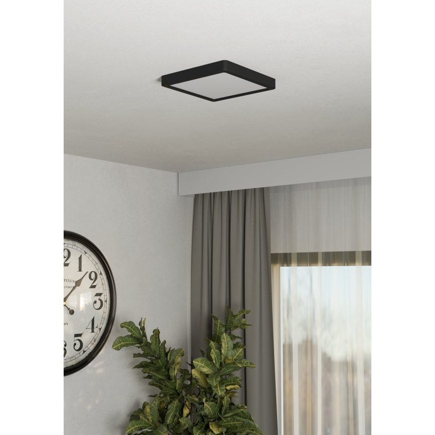 Eglo - Plafón LED/10,5W/230V 2700/4000/6500K 22x22cm negro