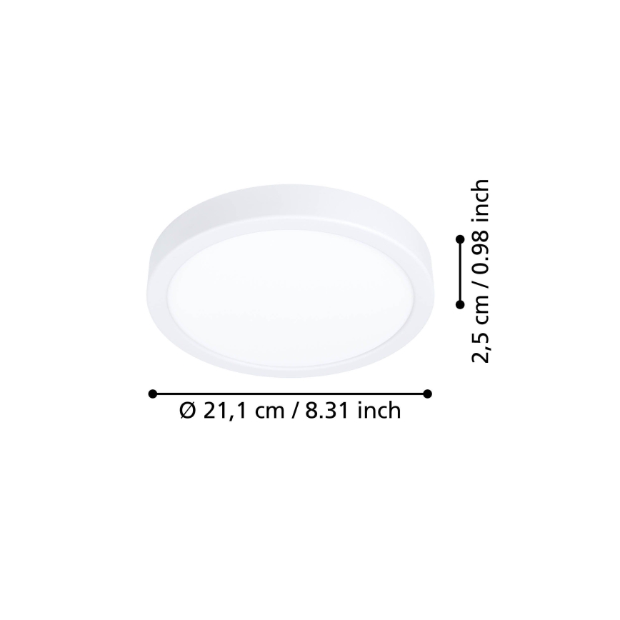 Eglo - Lámpara de techo LED/11,5W/230V 2700/4000/6500K Ø 21,1 cm blanco