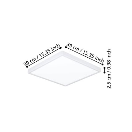 Eglo - LED Luminaria de techo LED/17,5W/230V 2700/4000/6500K 39x39 cm blanca