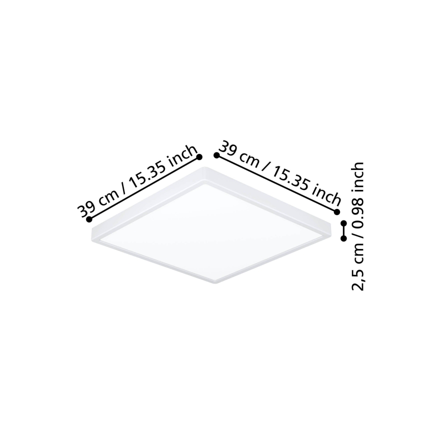 Eglo - LED Luminaria de techo LED/17,5W/230V 2700/4000/6500K 39x39 cm blanca