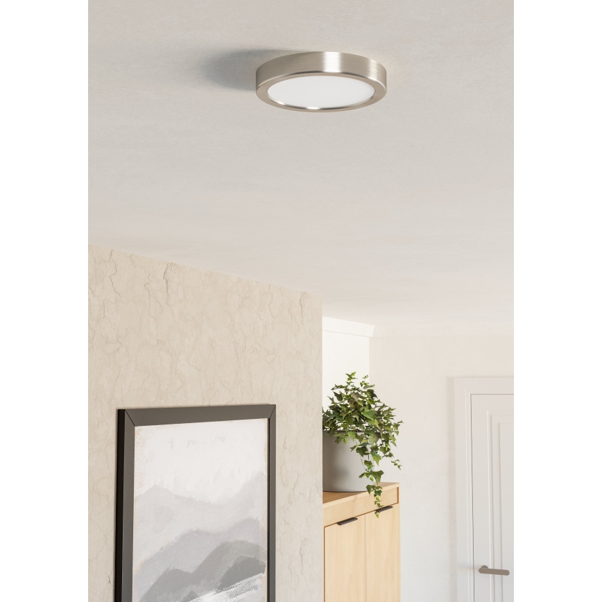 Eglo - Plafón LED de techo 7,5W/230V 2700/4000/6500K Ø 16,6 cm cromo mate