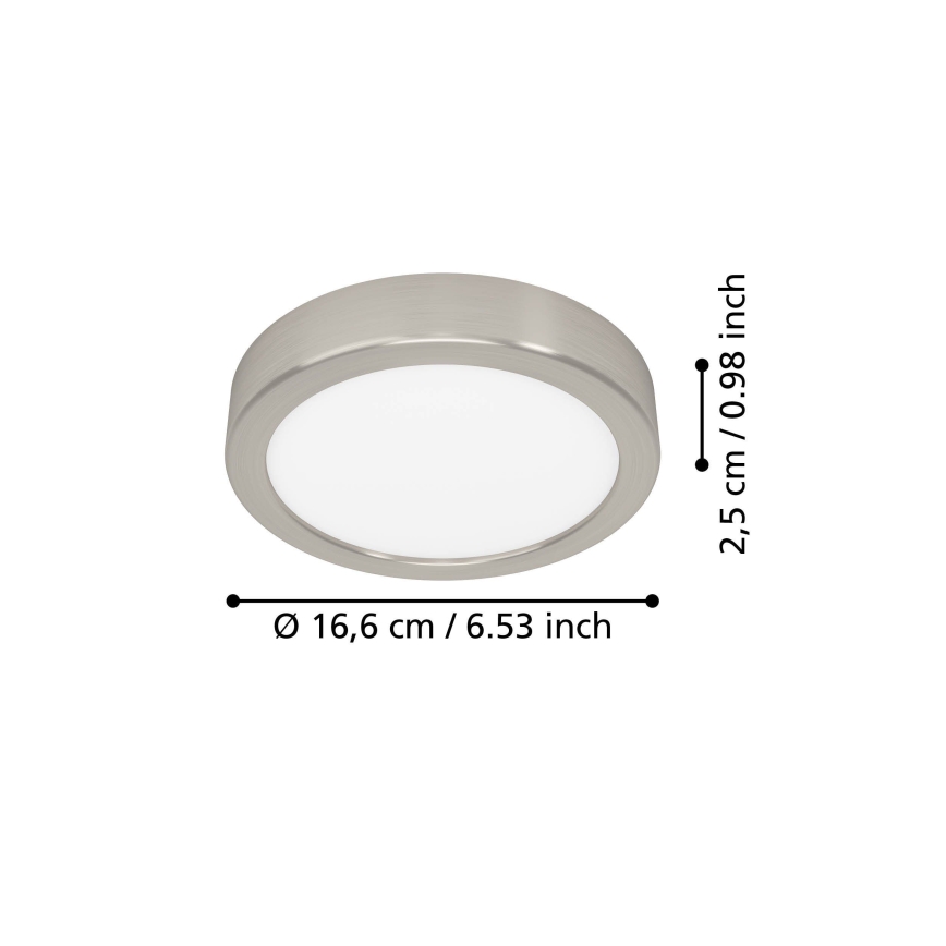 Eglo - Plafón LED de techo 7,5W/230V 2700/4000/6500K Ø 16,6 cm cromo mate