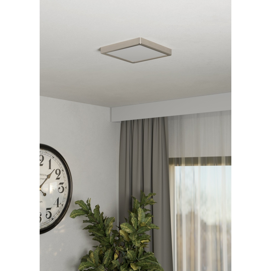 Eglo - Plafón LED 10,5W/230V 2700/4000/6500K 22x22 cm cromo mate