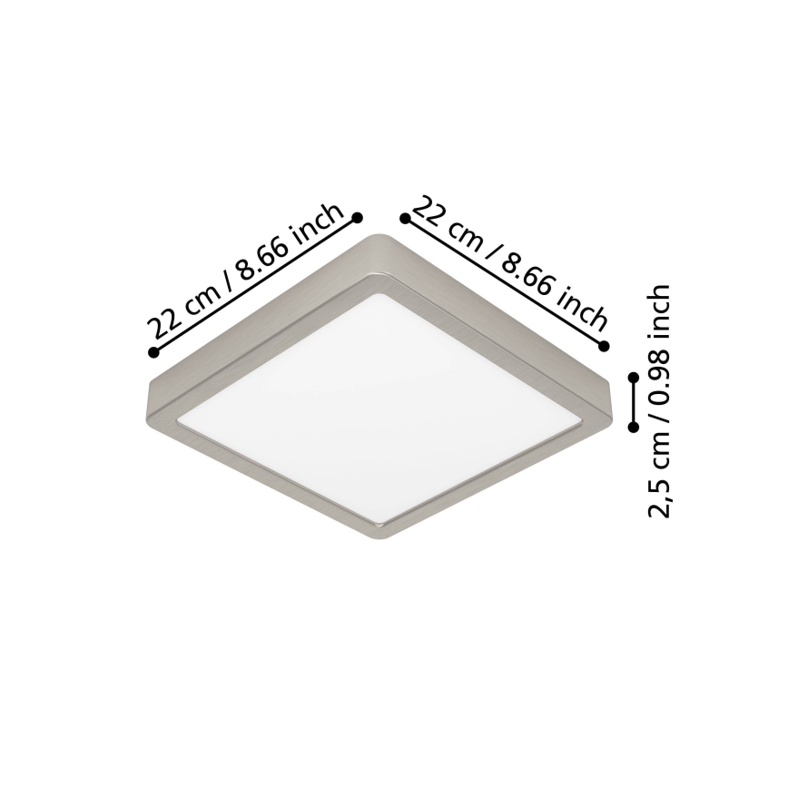 Eglo - Plafón LED 10,5W/230V 2700/4000/6500K 22x22 cm cromo mate