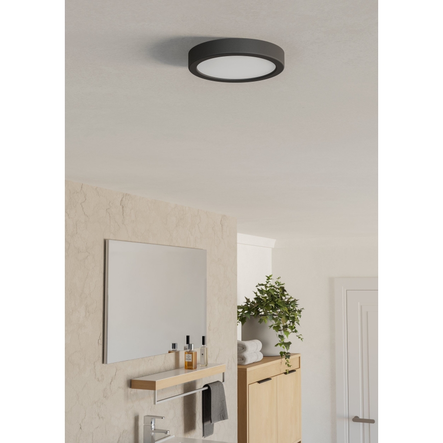 Eglo - Luminaria de techo LED para baño LED/7,5W/230V 2700/4000/6500K Ø 16,6 cm IP44 negra
