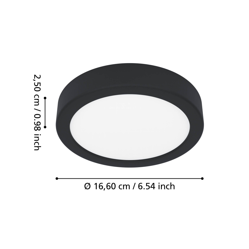 Eglo - Luminaria de techo LED para baño LED/7,5W/230V 2700/4000/6500K Ø 16,6 cm IP44 negra