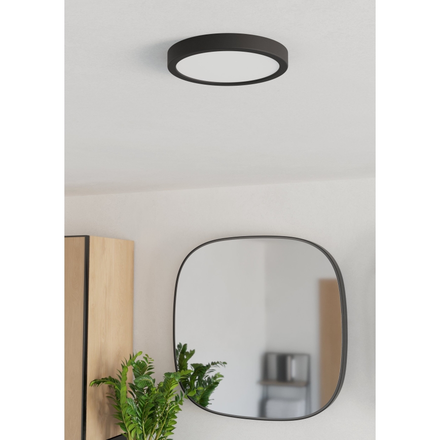 Eglo - Plafón LED para baño LED/11,5W/230V 2700/4000/6500K Ø 21,1 cm IP44 negro