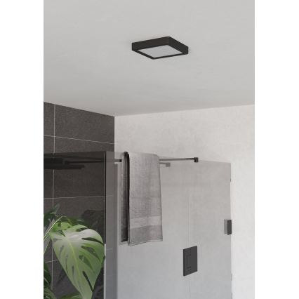 Eglo - Plafón LED de techo para baño LED/7W/230V 2700/4000/6500K 15x15 cm IP44 negro