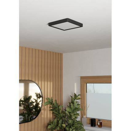 Eglo - Lámpara de techo LED para baño LED/10,5W/230V 2700/4000/6500K 22x22 cm IP44 negra