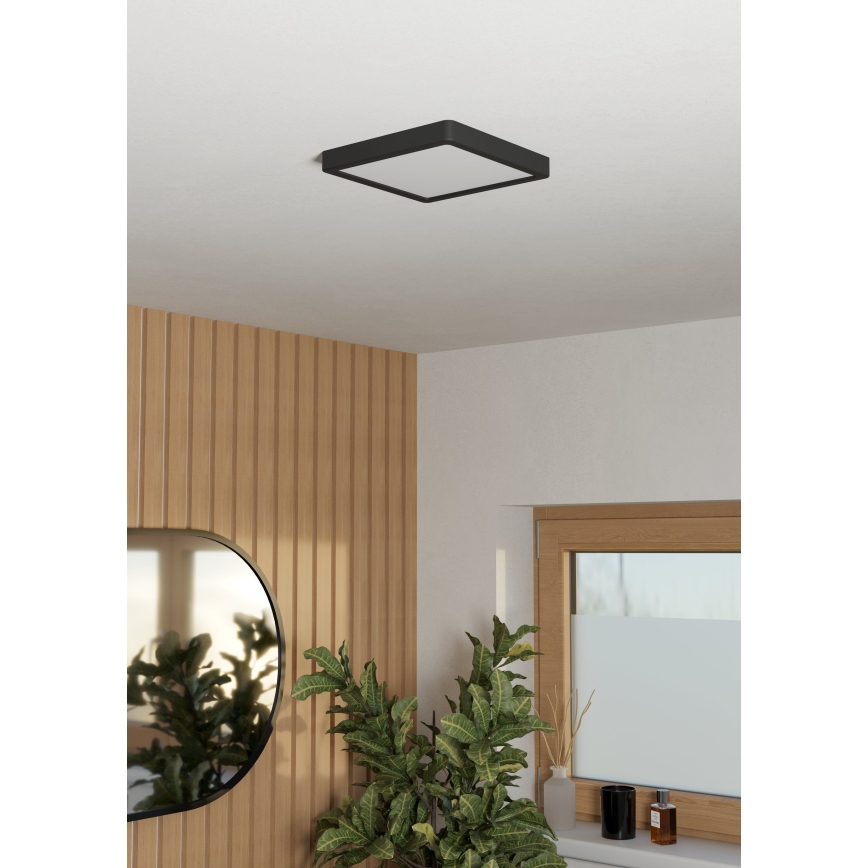 Eglo - Lámpara de techo LED para baño LED/10,5W/230V 2700/4000/6500K 22x22 cm IP44 negra
