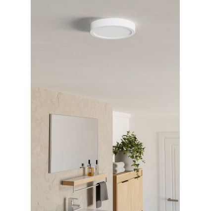 Eglo - Plafón LED para baño, 7,5 W/230 V, 2700/4000/6500 K (3 temperaturas de color), Ø 16,6 cm, IP44, blanco