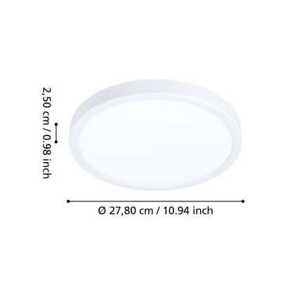 Eglo - Plafón de techo LED para baño LED/14,2W/230V 2700/4000/6500K Ø 27,8 cm IP44 blanco