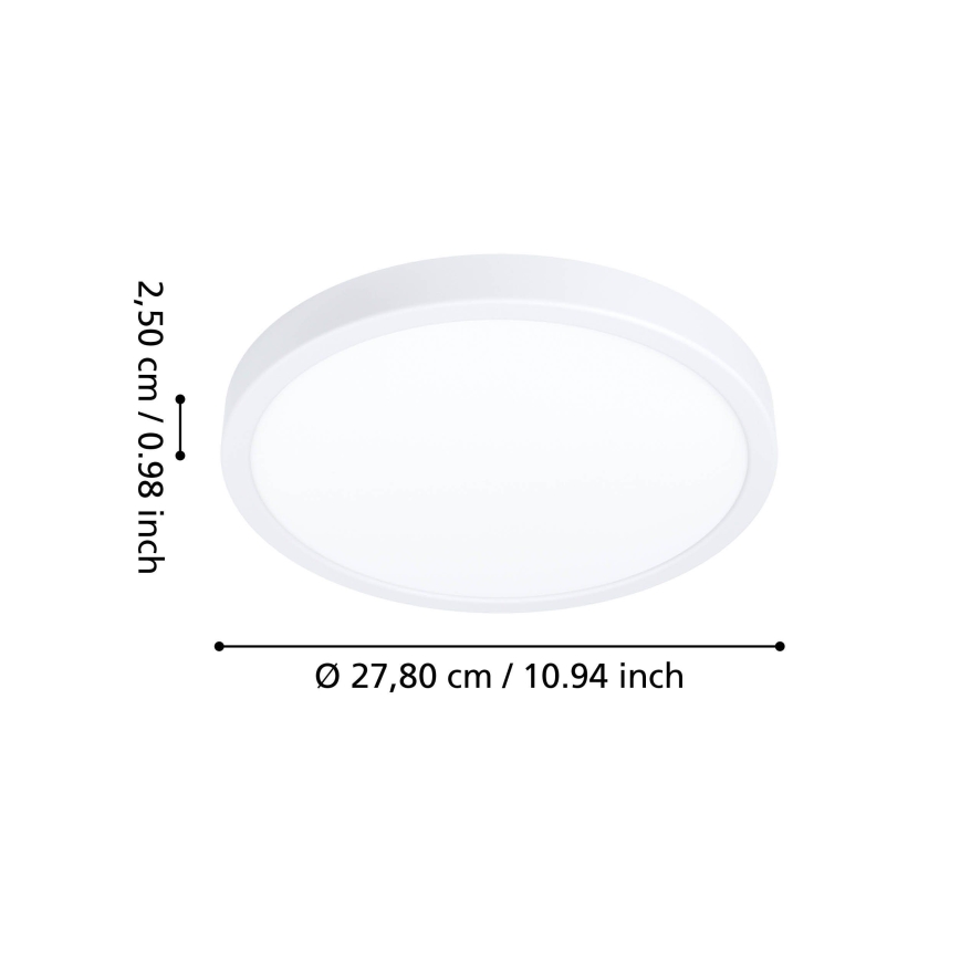 Eglo - Plafón de techo LED para baño LED/14,2W/230V 2700/4000/6500K Ø 27,8 cm IP44 blanco