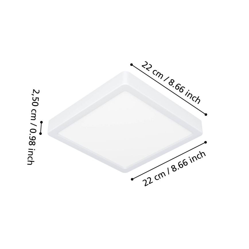 Eglo - Plafón LED para baño 10,5W/230V 2700/4000/6500K 22x22 cm IP44 blanco