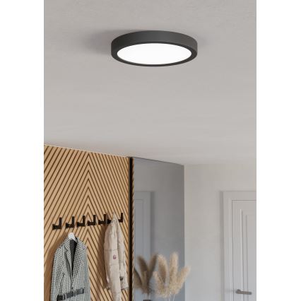 Eglo - Lámpara de techo regulable para baño LED RGBW LED/11,2W/230V 2700-6500K Ø 21,1cm IP44 negra