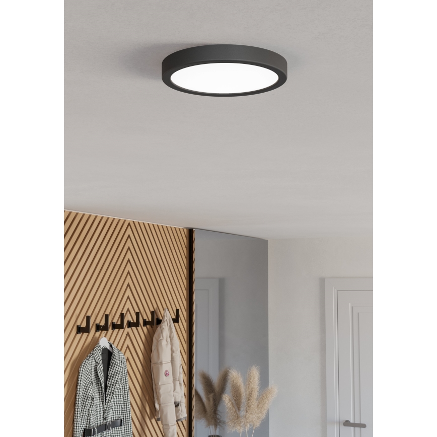 Eglo - Lámpara de techo regulable para baño LED RGBW LED/11,2W/230V 2700-6500K Ø 21,1cm IP44 negra