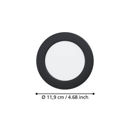 Eglo - Luminaria empotrable LED/6,3W/230V 2700/4000/6500K Ø 11,9 cm negra
