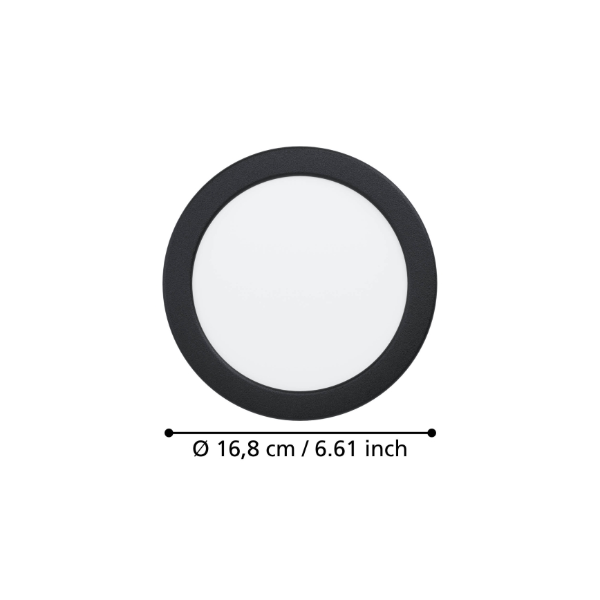 Eglo - Lámpara empotrada LED/10,5W/230V 2700/4000/6500K Ø 16,8 cm negra