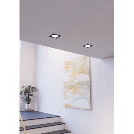 Eglo - Luminaria empotrada LED/6,3W/230V 2700/4000/6500K 11,9x11,9 cm negra