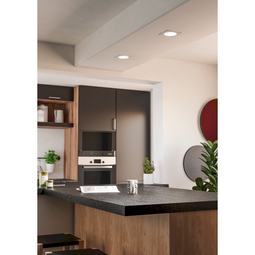 Eglo - Luminaria empotrada LED/6,3W/230V 2700/4000/6500K 11,9x11,9 cm blanca