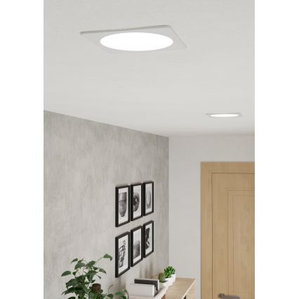 Eglo - Luminaria empotrada LED/10,5W/230V 2700/4000/6500K 16,6x16,6 cm blanca