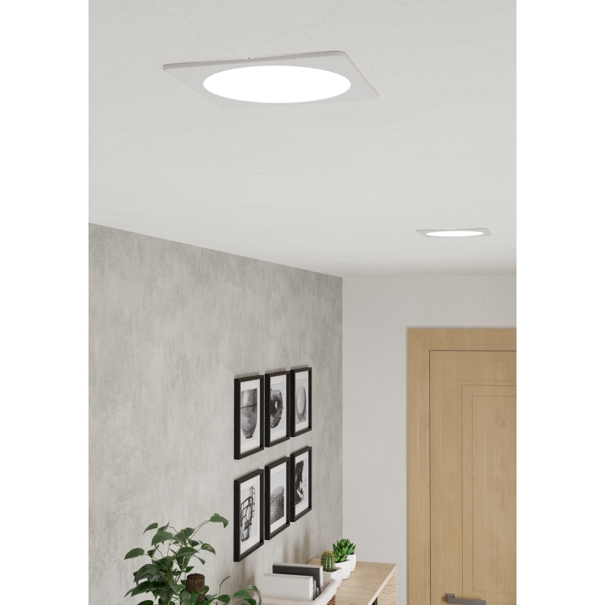 Eglo - Luminaria empotrada LED/10,5W/230V 2700/4000/6500K 16,6x16,6 cm blanca