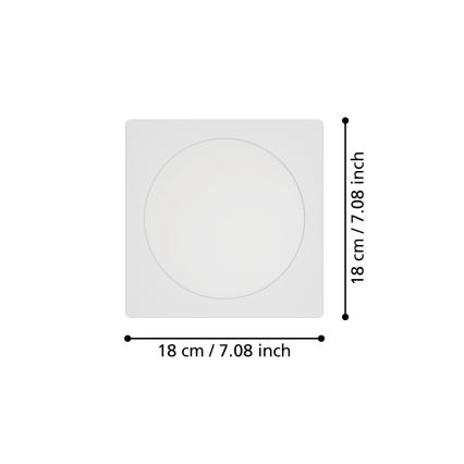 Eglo - Luminaria empotrada LED/10,5W/230V 2700/4000/6500K 16,6x16,6 cm blanca
