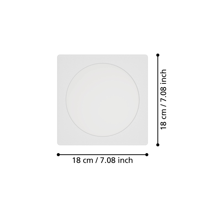Eglo - Luminaria empotrada LED/10,5W/230V 2700/4000/6500K 16,6x16,6 cm blanca
