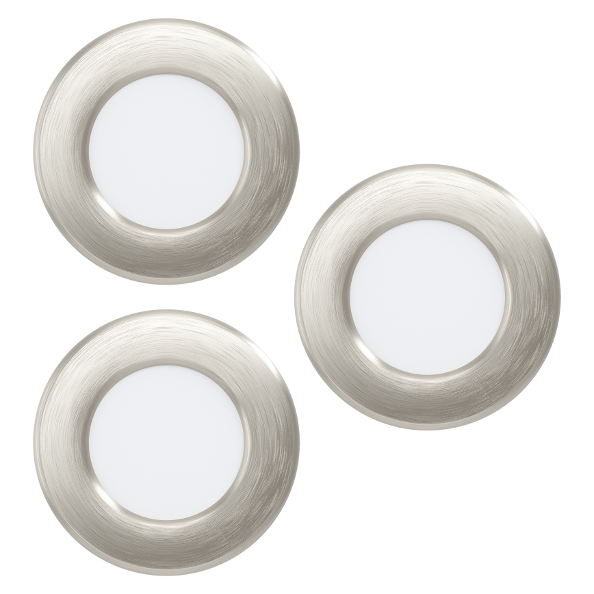 Eglo - Juego de 3 downlights empotrables LED LED/3,7W/230V 2700/4000/6500K Ø 8,8 cm cromo mate