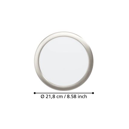 Eglo - Luminaria empotrada LED/18,5W/230V 2700/4000/6500K Ø 21,6 cm cromo mate