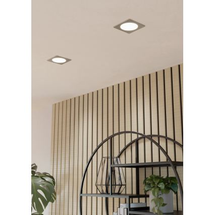 Eglo - Luminaria empotrable LED/6,3W/230V 2700/4000/6500K 11,9x11,9 cm cromo mate