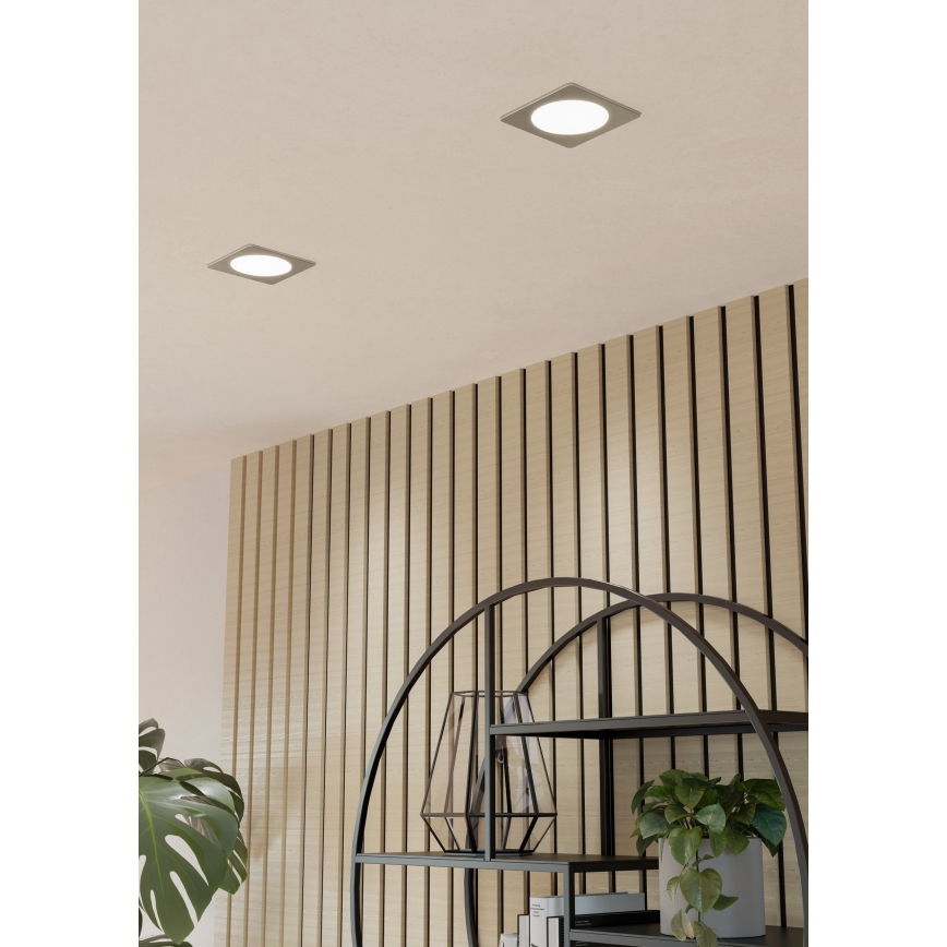 Eglo - Luminaria empotrable LED/6,3W/230V 2700/4000/6500K 11,9x11,9 cm cromo mate