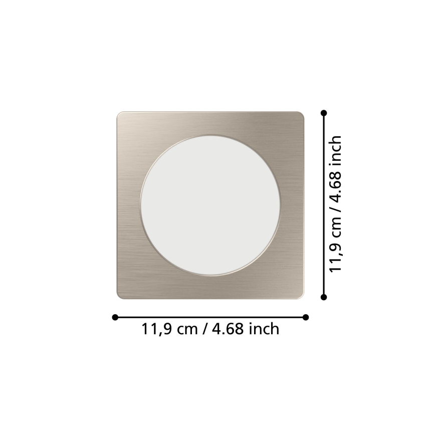 Eglo - Luminaria empotrable LED/6,3W/230V 2700/4000/6500K 11,9x11,9 cm cromo mate