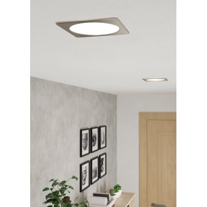 Eglo - Luminaria empotrable LED/10,5W/230V 2700/4000/6500K 16,6x16,6 cm cromo mate