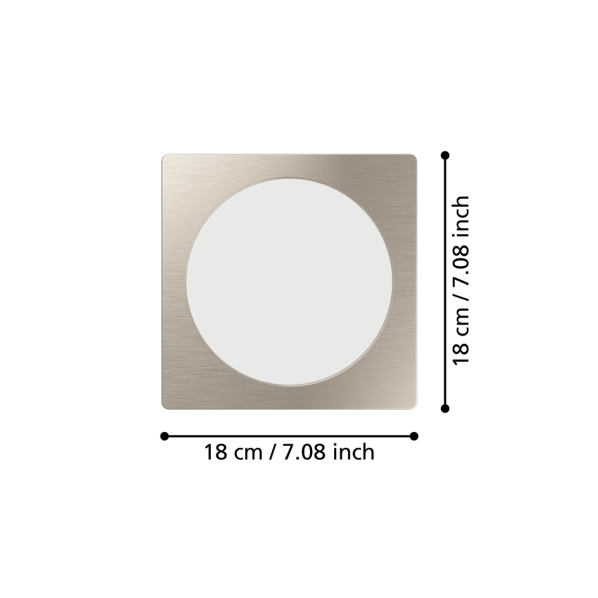 Eglo - Luminaria empotrable LED/10,5W/230V 2700/4000/6500K 16,6x16,6 cm cromo mate