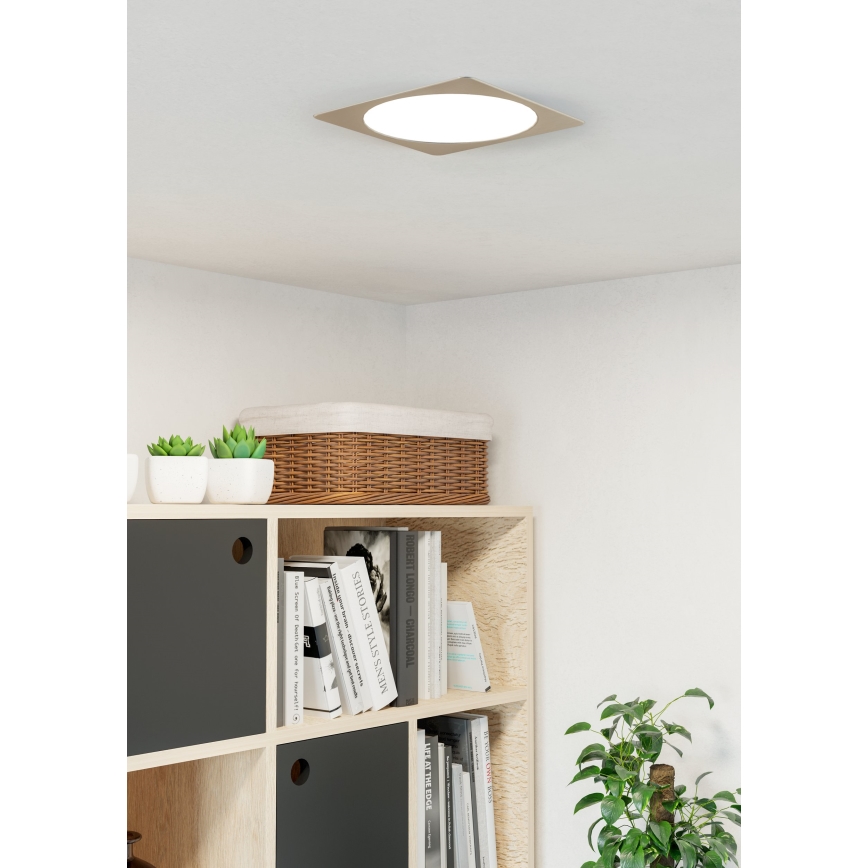 Eglo - Luminaria empotrable LED/18,5W/230V 2700/4000/6500K 21,6x21,6 cm cromo mate