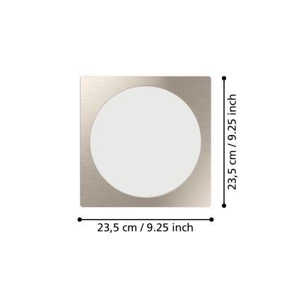 Eglo - Luminaria empotrable LED/18,5W/230V 2700/4000/6500K 21,6x21,6 cm cromo mate