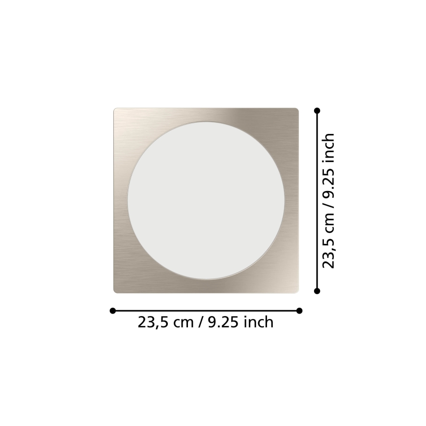 Eglo - Luminaria empotrable LED/18,5W/230V 2700/4000/6500K 21,6x21,6 cm cromo mate