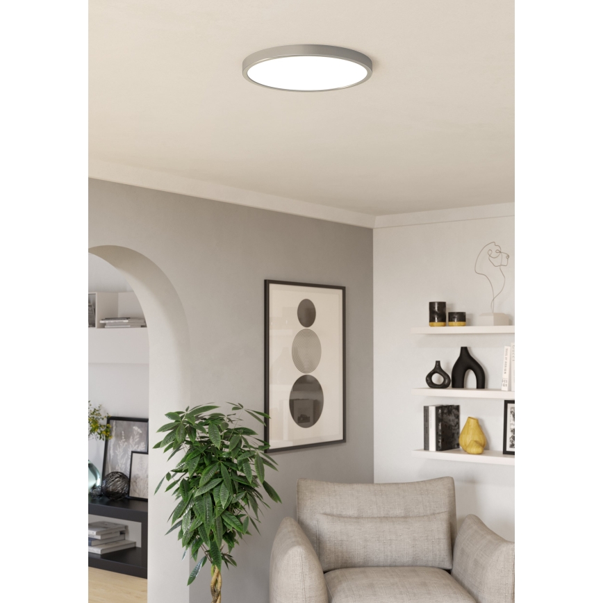 Eglo - Lámpara de techo LED RGBW regulable para baño LED/17,5 W/230 V 2700–6500 K Ø 38,9 cm IP44 cromo mate