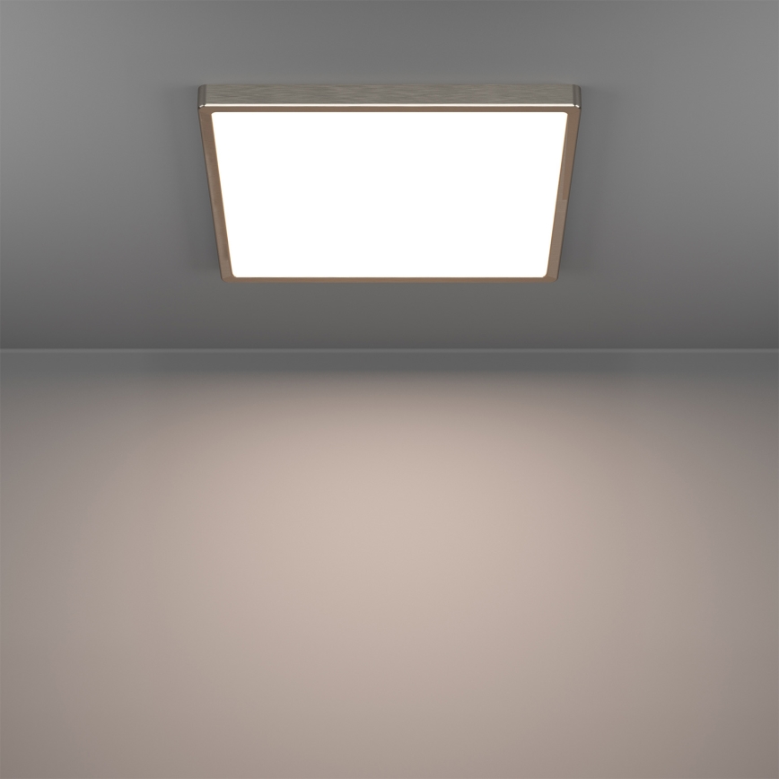 Eglo - Luminaria de techo regulable LED RGBW para baño, 17,8 W, 230 V, 2700-6500 K, 39 x 39 cm, IP44, acabado en cromo mate