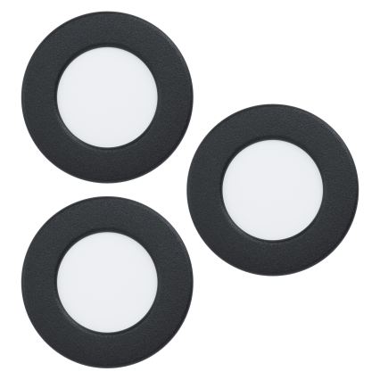 Eglo - Juego de 3 luminarias empotrables LED RGBW regulables para baño LED/2,8W/230V 2700-6500K diámetro 8,8 cm IP44 negro