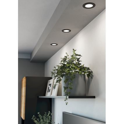 Eglo - Juego de 3 luminarias empotrables LED RGBW regulables para baño LED/2,8W/230V 2700-6500K diámetro 8,8 cm IP44 negro