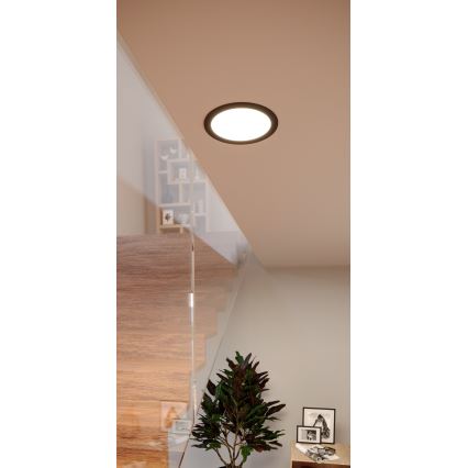 Eglo - Luminaria empotrada LED RGBW regulable para baño LED/9,5W/230V 2700-6500K Ø 16,8 cm IP44 negra