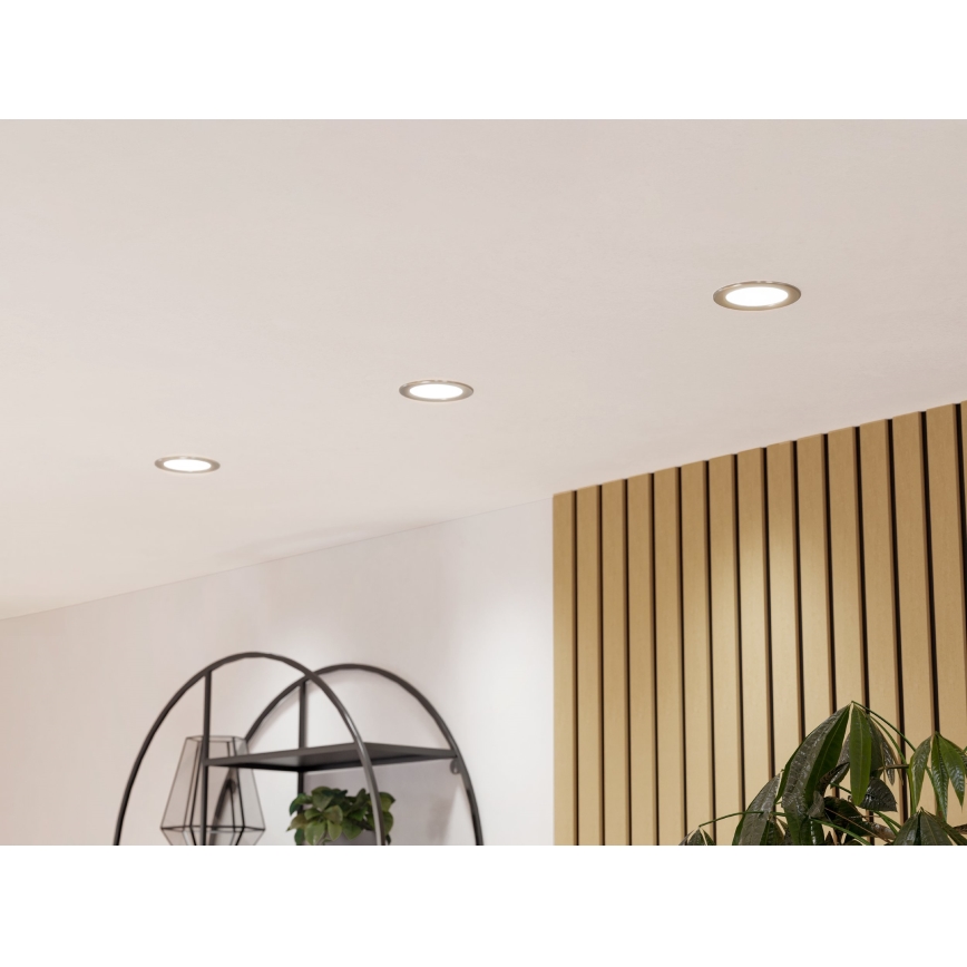 Eglo - Luminaria empotrada LED RGBW regulable para baño LED/5W/230V 2700-6500K Ø 12 cm IP44 cromo mate
