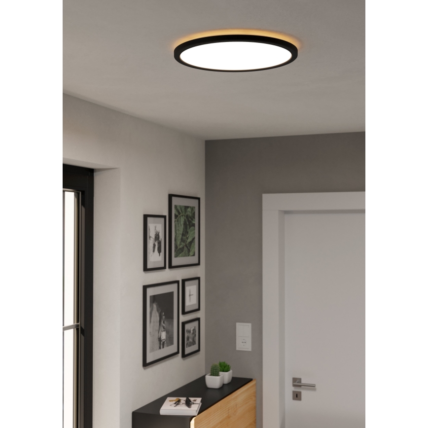 Eglo - Plafón LED de baño LED/18,5W/230V 2700K/4000K/6500K diá. 38,9 cm IP44 negro