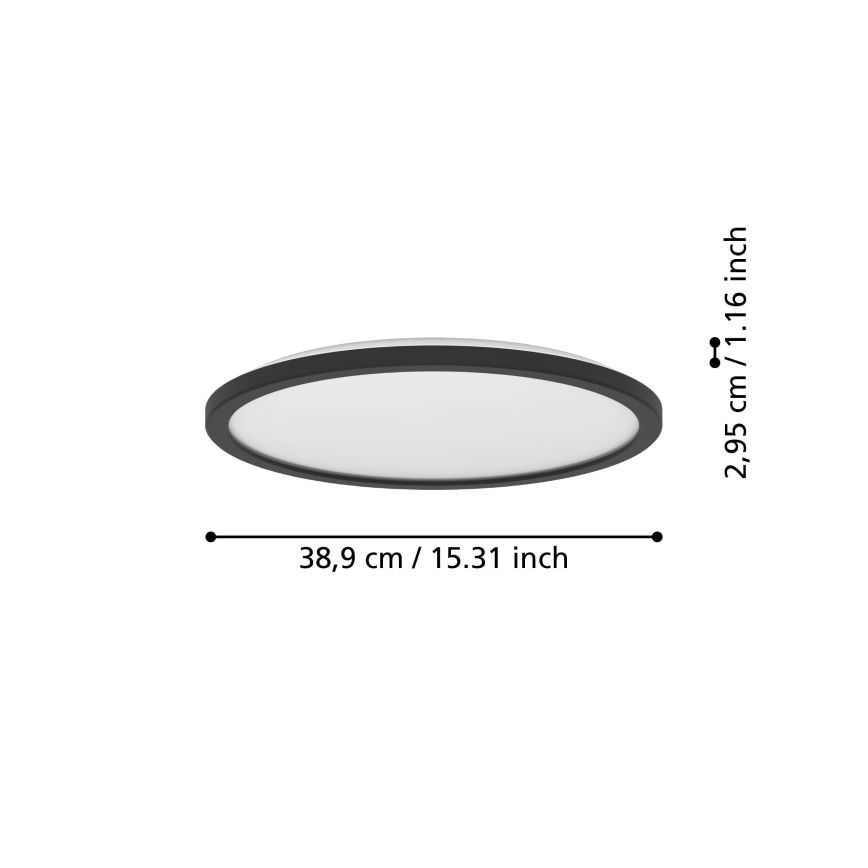Eglo - Plafón LED de baño LED/18,5W/230V 2700K/4000K/6500K diá. 38,9 cm IP44 negro